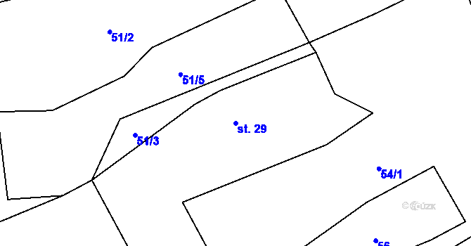 Parcela st. 29 v KÚ Svinov u Toužimi, Katastrální mapa