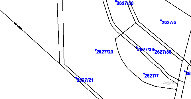Parcela st. 2627/20 v KÚ Úvalno, Katastrální mapa