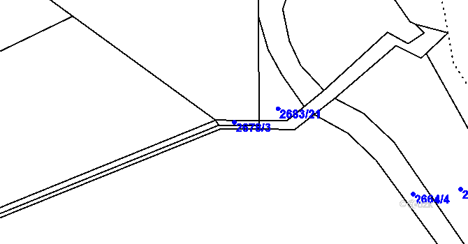 Parcela st. 2678/3 v KÚ Úvalno, Katastrální mapa