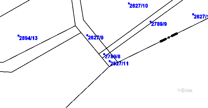 Parcela st. 2789/8 v KÚ Úvalno, Katastrální mapa