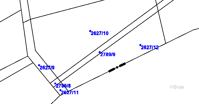 Parcela st. 2789/9 v KÚ Úvalno, Katastrální mapa