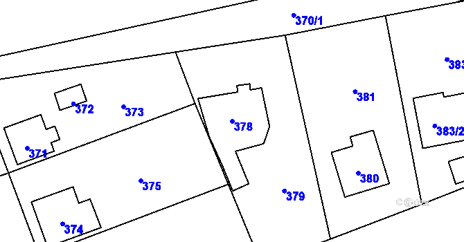 Parcela st. 378 v KÚ Úvaly u Prahy, Katastrální mapa