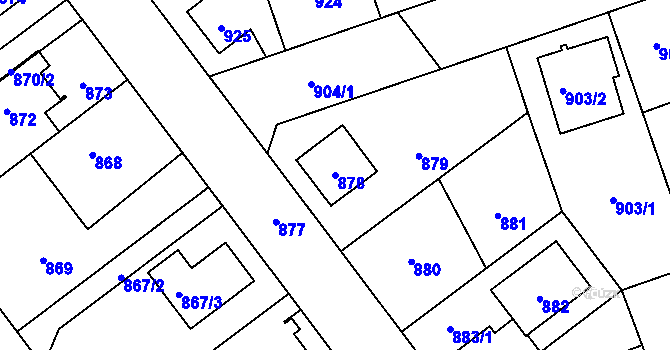 Parcela st. 878 v KÚ Úvaly u Prahy, Katastrální mapa