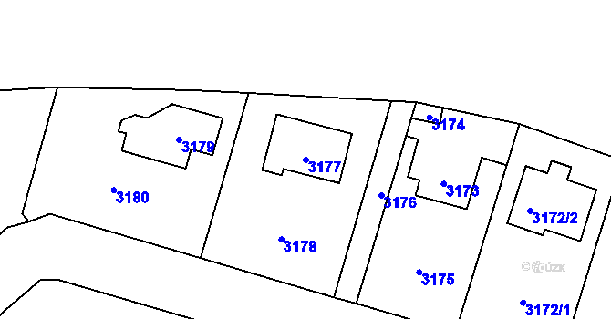 Parcela st. 3177 v KÚ Úvaly u Prahy, Katastrální mapa