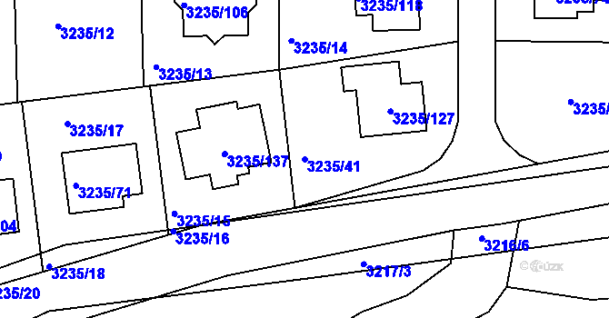 Parcela st. 3235/41 v KÚ Úvaly u Prahy, Katastrální mapa