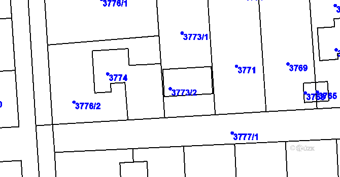 Parcela st. 3773/2 v KÚ Úvaly u Prahy, Katastrální mapa