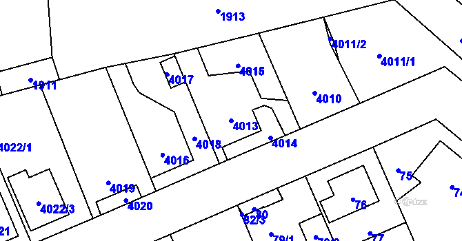 Parcela st. 4013 v KÚ Úvaly u Prahy, Katastrální mapa