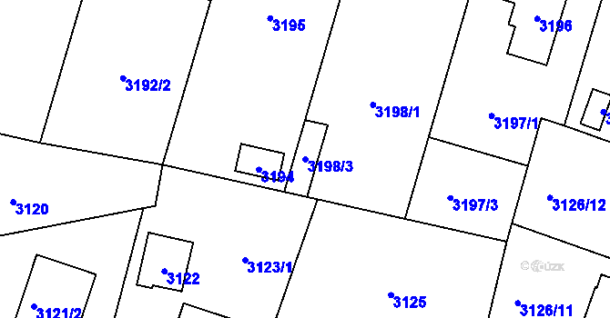 Parcela st. 3198/3 v KÚ Úvaly u Prahy, Katastrální mapa