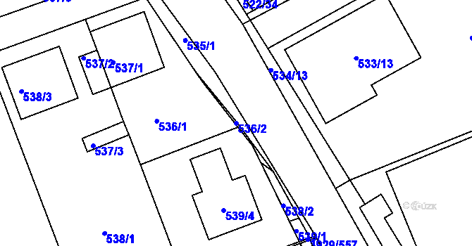 Parcela st. 536/2 v KÚ Úvaly u Prahy, Katastrální mapa