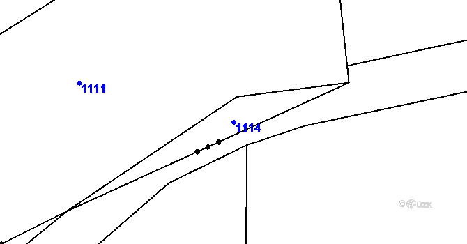 Parcela st. 1114 v KÚ Chobot, Katastrální mapa