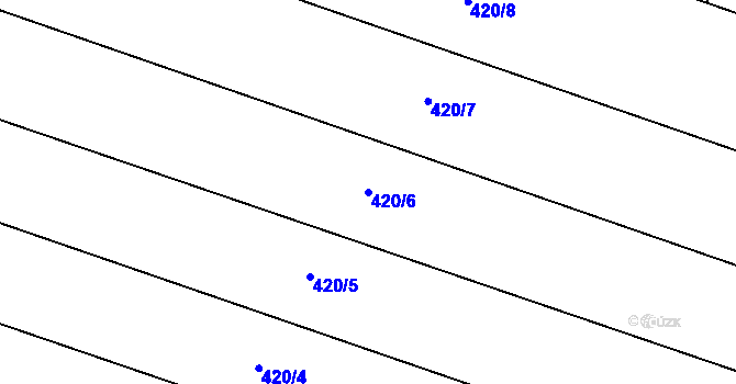 Parcela st. 420/6 v KÚ Chobot, Katastrální mapa