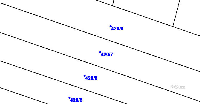 Parcela st. 420/7 v KÚ Chobot, Katastrální mapa