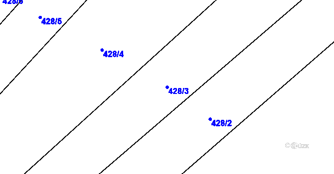 Parcela st. 428/3 v KÚ Chobot, Katastrální mapa