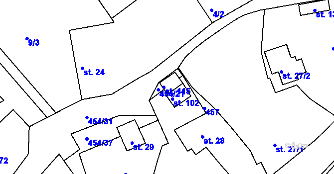 Parcela st. 115 v KÚ Čekanov, Katastrální mapa