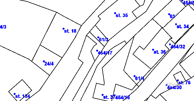 Parcela st. 454/17 v KÚ Čekanov, Katastrální mapa