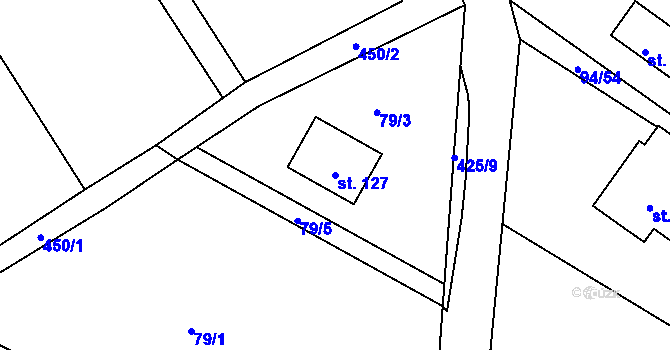Parcela st. 127 v KÚ Čekanov, Katastrální mapa