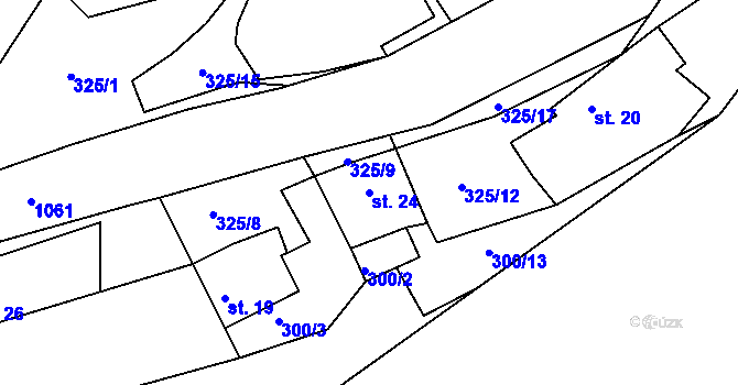 Parcela st. 24 v KÚ Mělník nad Sázavou, Katastrální mapa