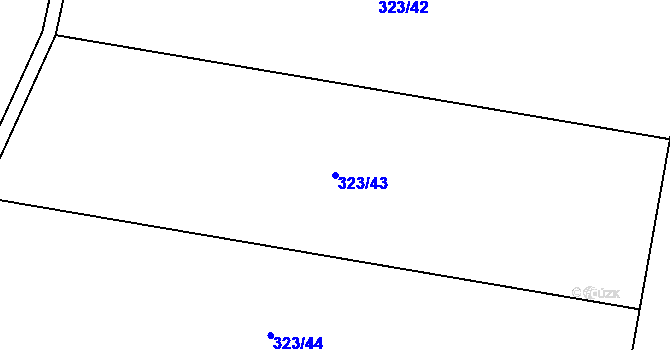 Parcela st. 323/43 v KÚ Radvanice nad Sázavou, Katastrální mapa
