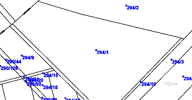 Parcela st. 294/1 v KÚ Smrk u Úžic, Katastrální mapa