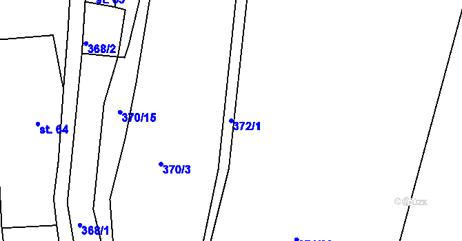 Parcela st. 372/1 v KÚ Smrk u Úžic, Katastrální mapa