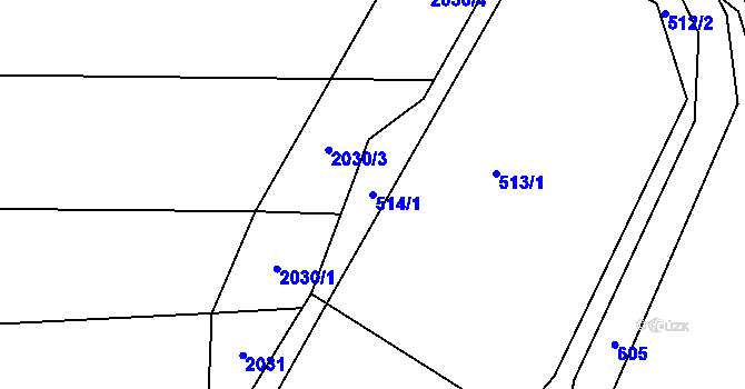 Parcela st. 514/1 v KÚ Smrk u Úžic, Katastrální mapa