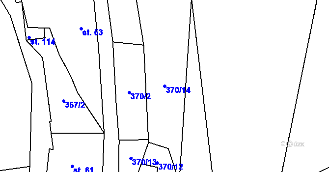 Parcela st. 370/14 v KÚ Smrk u Úžic, Katastrální mapa