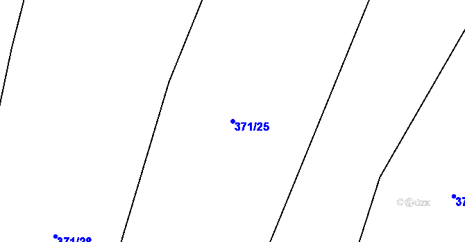 Parcela st. 371/25 v KÚ Smrk u Úžic, Katastrální mapa