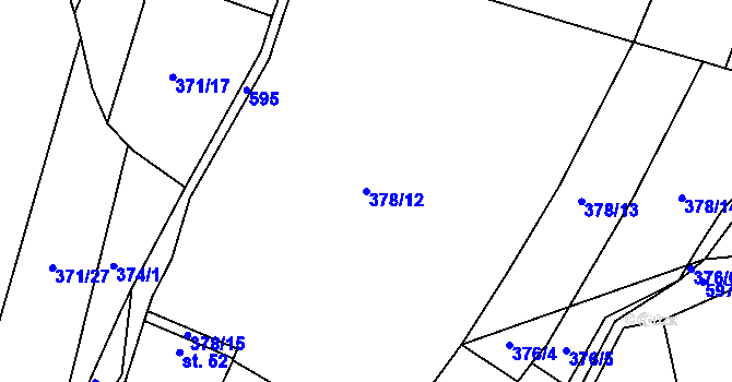 Parcela st. 378/12 v KÚ Smrk u Úžic, Katastrální mapa
