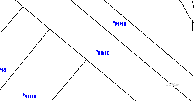 Parcela st. 61/18 v KÚ Smrk u Úžic, Katastrální mapa