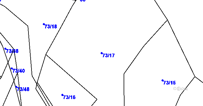 Parcela st. 73/17 v KÚ Smrk u Úžic, Katastrální mapa