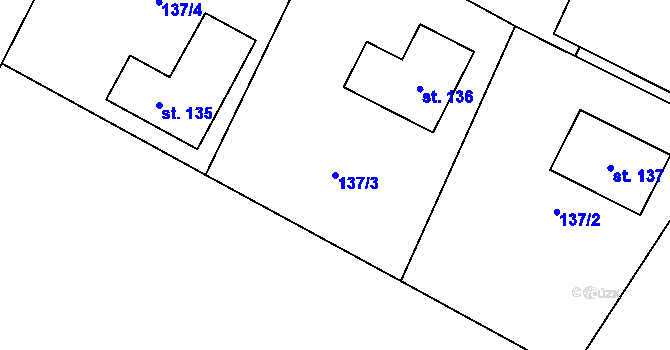 Parcela st. 137/3 v KÚ Smrk u Úžic, Katastrální mapa
