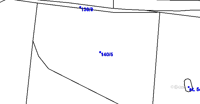 Parcela st. 140/5 v KÚ Úžice u Kralup nad Vltavou, Katastrální mapa