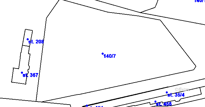 Parcela st. 140/7 v KÚ Úžice u Kralup nad Vltavou, Katastrální mapa