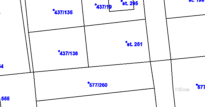 Parcela st. 437/20 v KÚ Úžice u Kralup nad Vltavou, Katastrální mapa