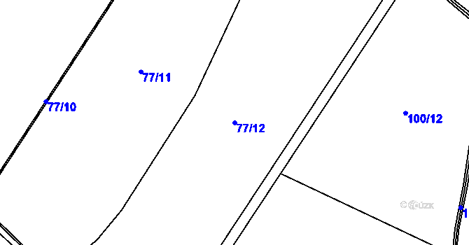 Parcela st. 77/12 v KÚ Vacanovice, Katastrální mapa