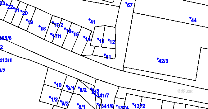 Parcela st. 11 v KÚ Vacenovice u Kyjova, Katastrální mapa