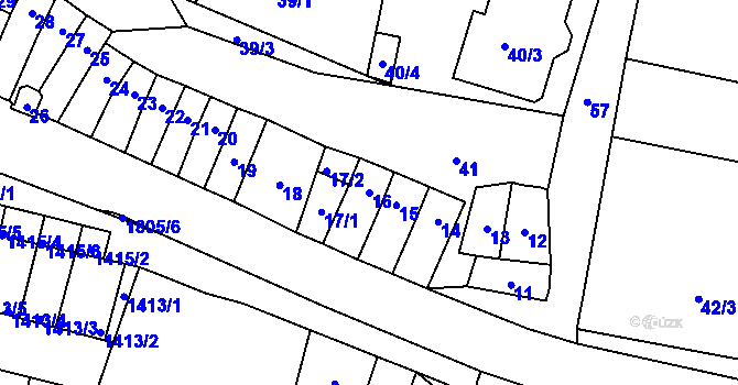 Parcela st. 16 v KÚ Vacenovice u Kyjova, Katastrální mapa