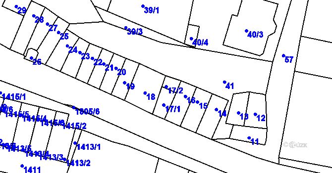 Parcela st. 17/2 v KÚ Vacenovice u Kyjova, Katastrální mapa