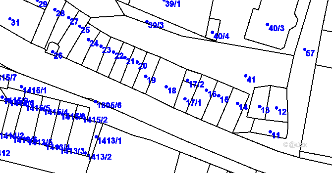 Parcela st. 18 v KÚ Vacenovice u Kyjova, Katastrální mapa