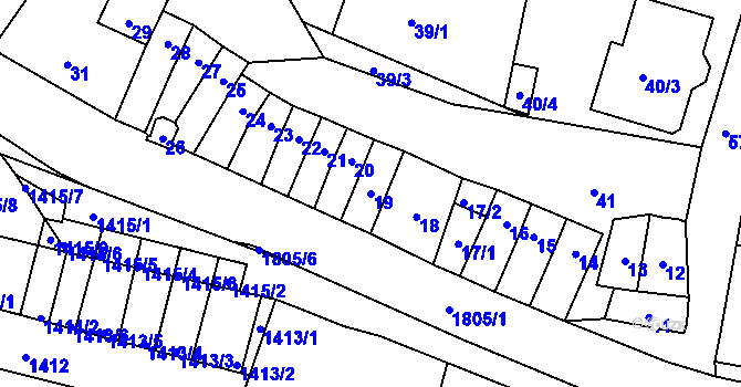 Parcela st. 19 v KÚ Vacenovice u Kyjova, Katastrální mapa