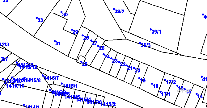 Parcela st. 24 v KÚ Vacenovice u Kyjova, Katastrální mapa