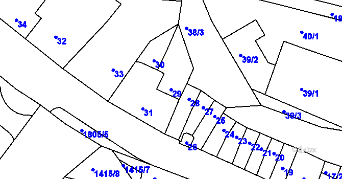 Parcela st. 29 v KÚ Vacenovice u Kyjova, Katastrální mapa