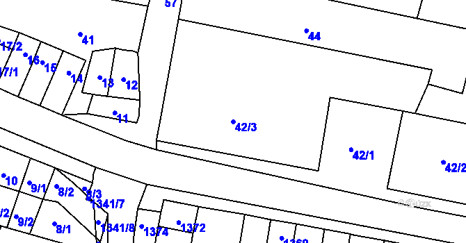 Parcela st. 42/3 v KÚ Vacenovice u Kyjova, Katastrální mapa