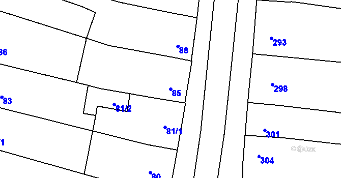 Parcela st. 85 v KÚ Vacenovice u Kyjova, Katastrální mapa