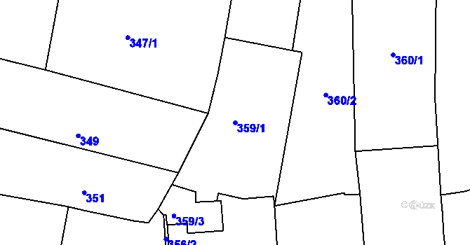 Parcela st. 359/1 v KÚ Vacenovice u Kyjova, Katastrální mapa