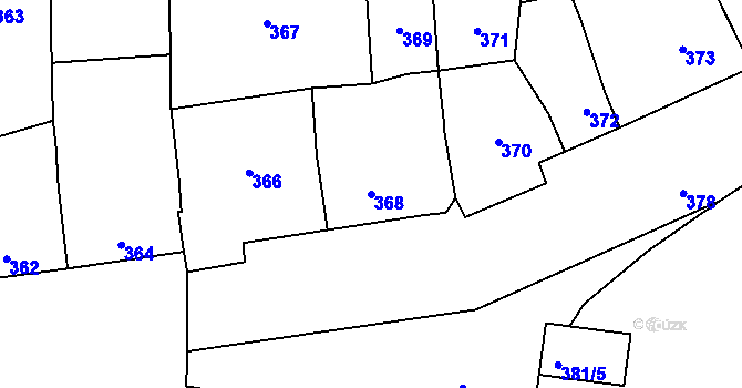 Parcela st. 368 v KÚ Vacenovice u Kyjova, Katastrální mapa