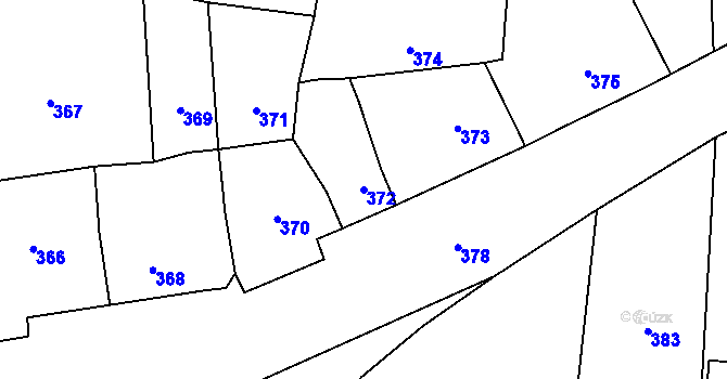Parcela st. 372 v KÚ Vacenovice u Kyjova, Katastrální mapa