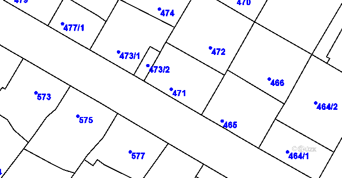 Parcela st. 471 v KÚ Vacenovice u Kyjova, Katastrální mapa