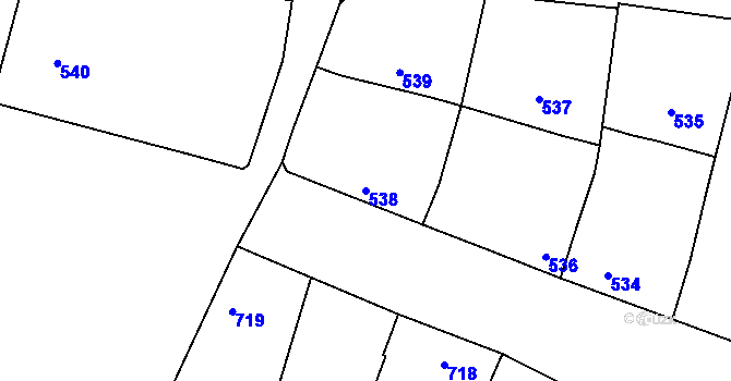 Parcela st. 538 v KÚ Vacenovice u Kyjova, Katastrální mapa