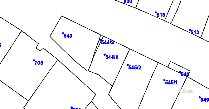 Parcela st. 544/1 v KÚ Vacenovice u Kyjova, Katastrální mapa